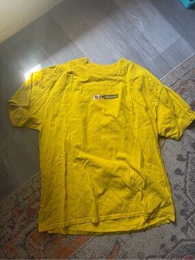 Men's Yellow Graphic Short Sleeve Tee with Small Chest Logo